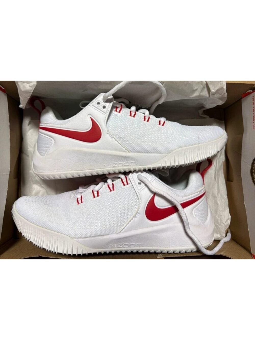 Nike Zoom HyperAce 2 Volleyball Shoes Womens 7 White Red AA0286-106 New